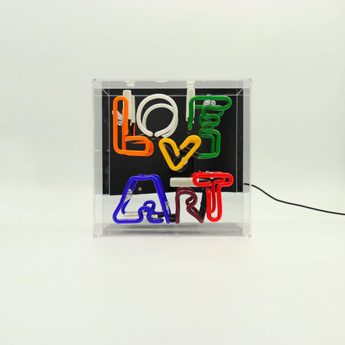 'Love Art' Glass Neon Box Sign