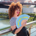 Éventail « I don't sweat, I sparkle » Bleu (Brille dans le Noir) – Fisura – vue 4