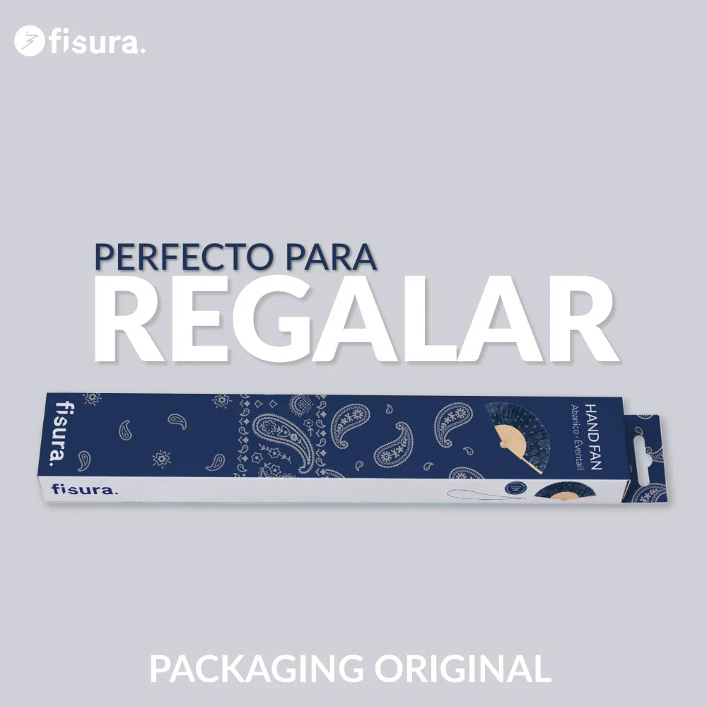 Éventail « Paisley » Bleu – Fisura – vue 6
