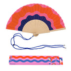 Éventail « Ondas » Rouge, Rose et Bleu – Fisura