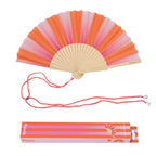 Éventail Rose et Orange à Rayures – Fisura