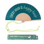 Éventail « Every hour is happy hour » Vert – Fisura