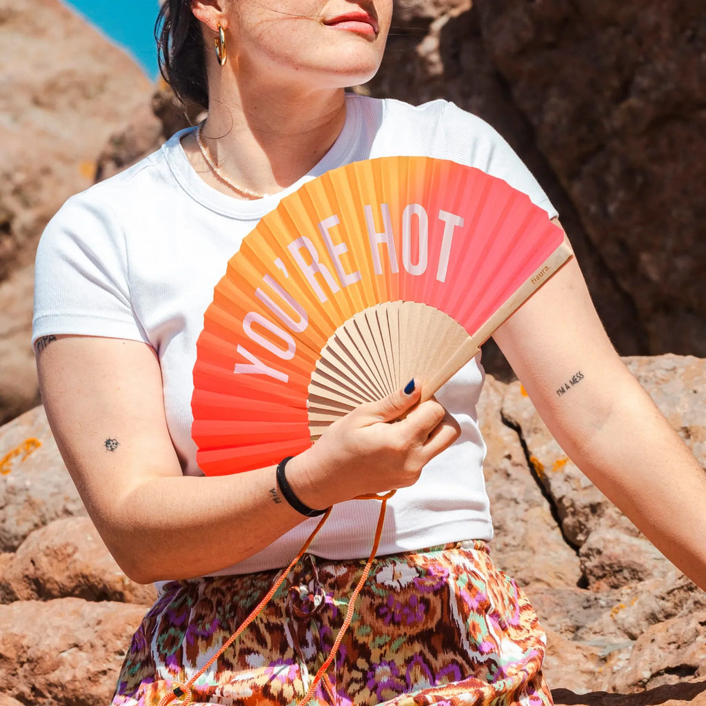 Éventail « You’re hot » Dégradé Rose – Fisura – vue 2