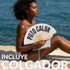 Éventail « Puto calor » Blanc – Fisura – vue 3
