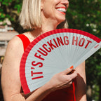 Éventail « It’s fucking hot » Rouge – Fisura – vue 2