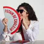 Éventail Imprimé « Putain de chaleur » Rouge – Fisura – vue 3
