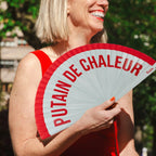 Éventail Imprimé « Putain de chaleur » Rouge – Fisura – vue 2