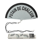 Éventail Imprimé « Putain de chaleur » Gris et Noir – Fisura