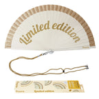 Éventail Imprimé « Limited edition » Paillettes Dorées – Fisura
