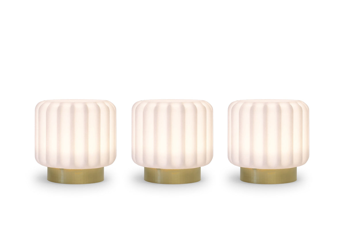 3 wiederaufladbare Dentelle-Lampen