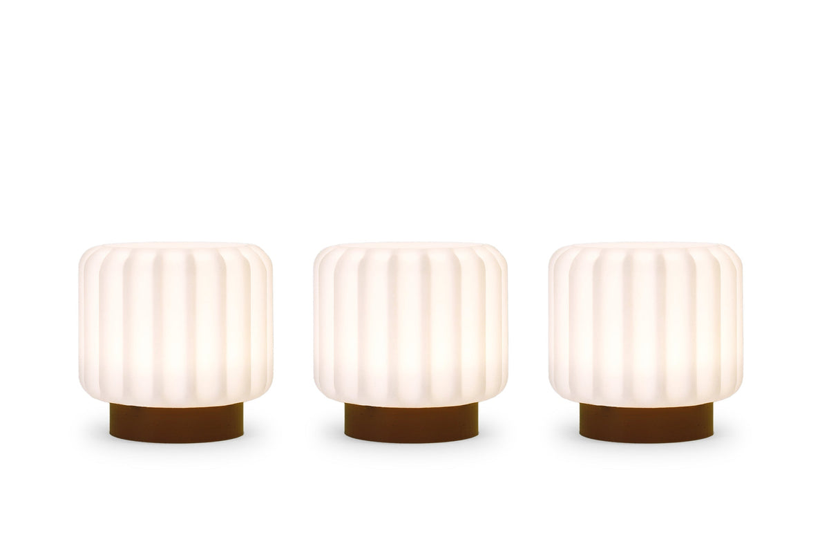 3 wiederaufladbare Dentelle-Lampen