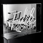 'Fuck Monday' Large Glass Neon Sign - Pink