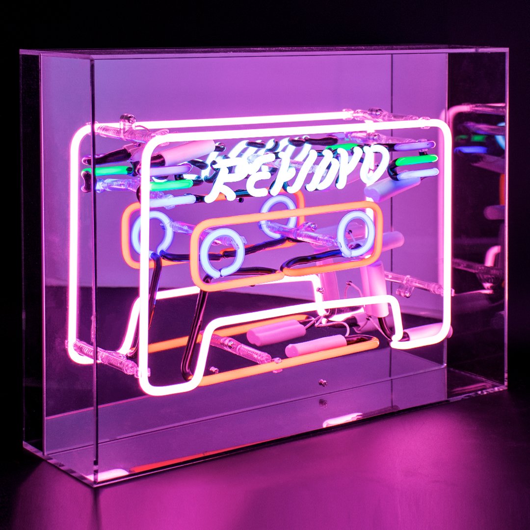 "Cassette" Acrylic Box Neon Light