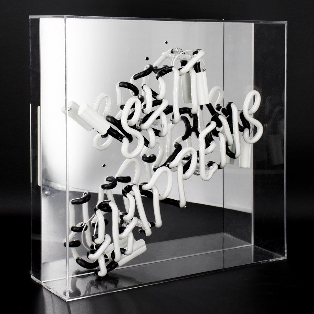'Shit Happens' Large Glass Neon Sign