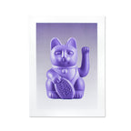 Artprint Chat Chanceux Lilas