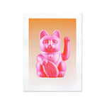 Artprint Chat Chanceux Rose