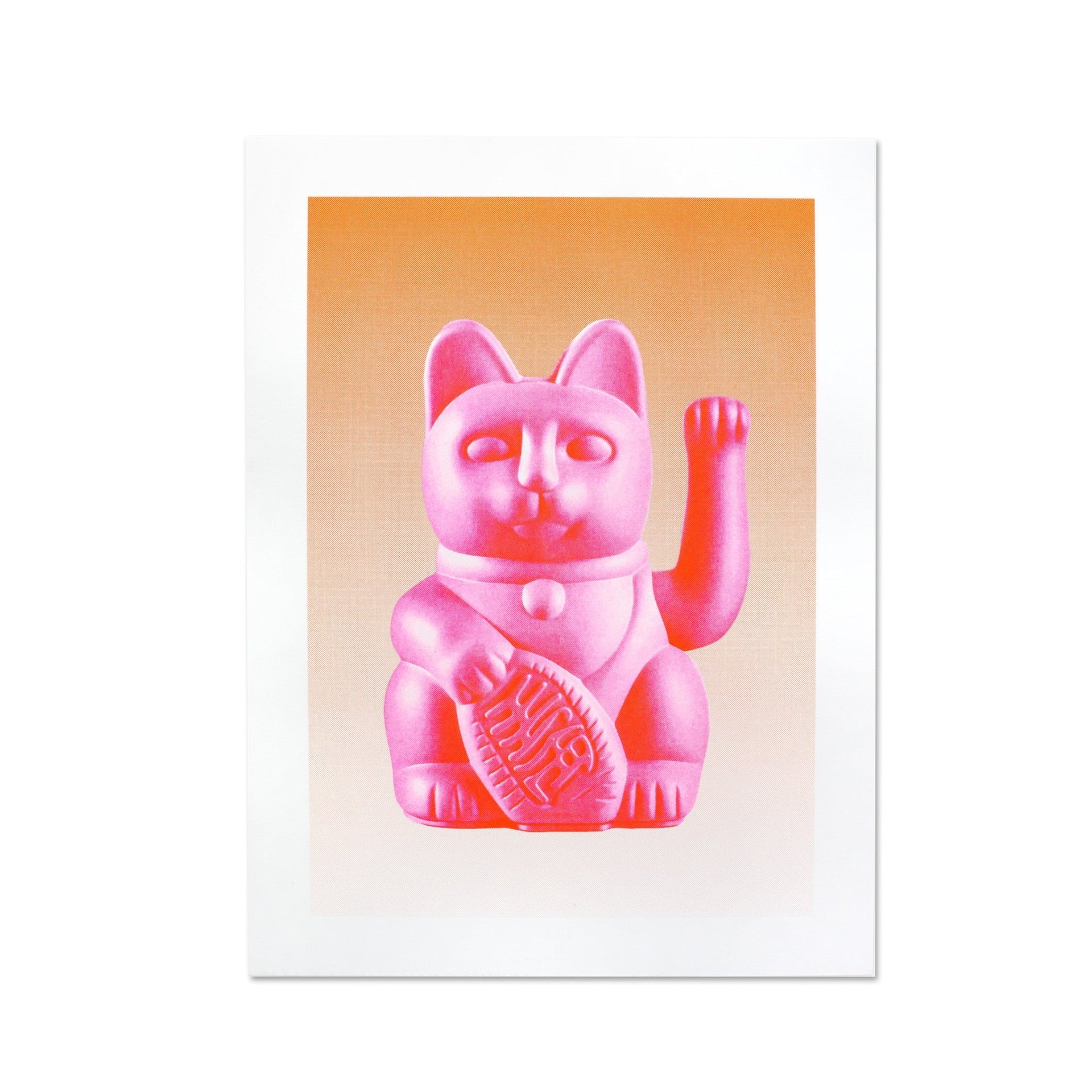 Designcadeau – Artprint Chat Chanceux Rose - le Chat Chanceux