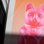 Artprint Chat Chanceux Rose