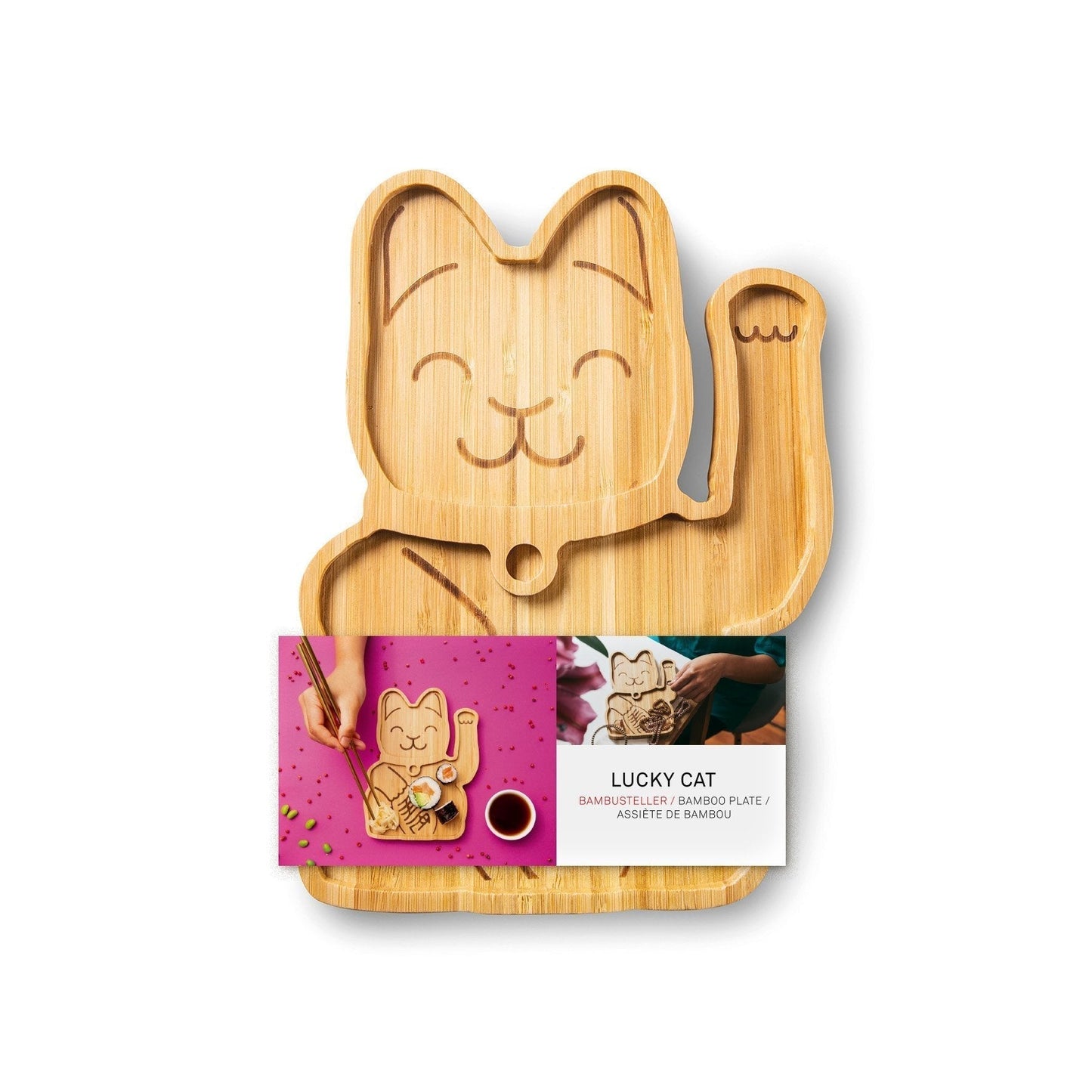 Assiette Bambou MANEKI NEKO - le Chat Chanceux