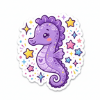 Autocollant Hippocampe Kawaii