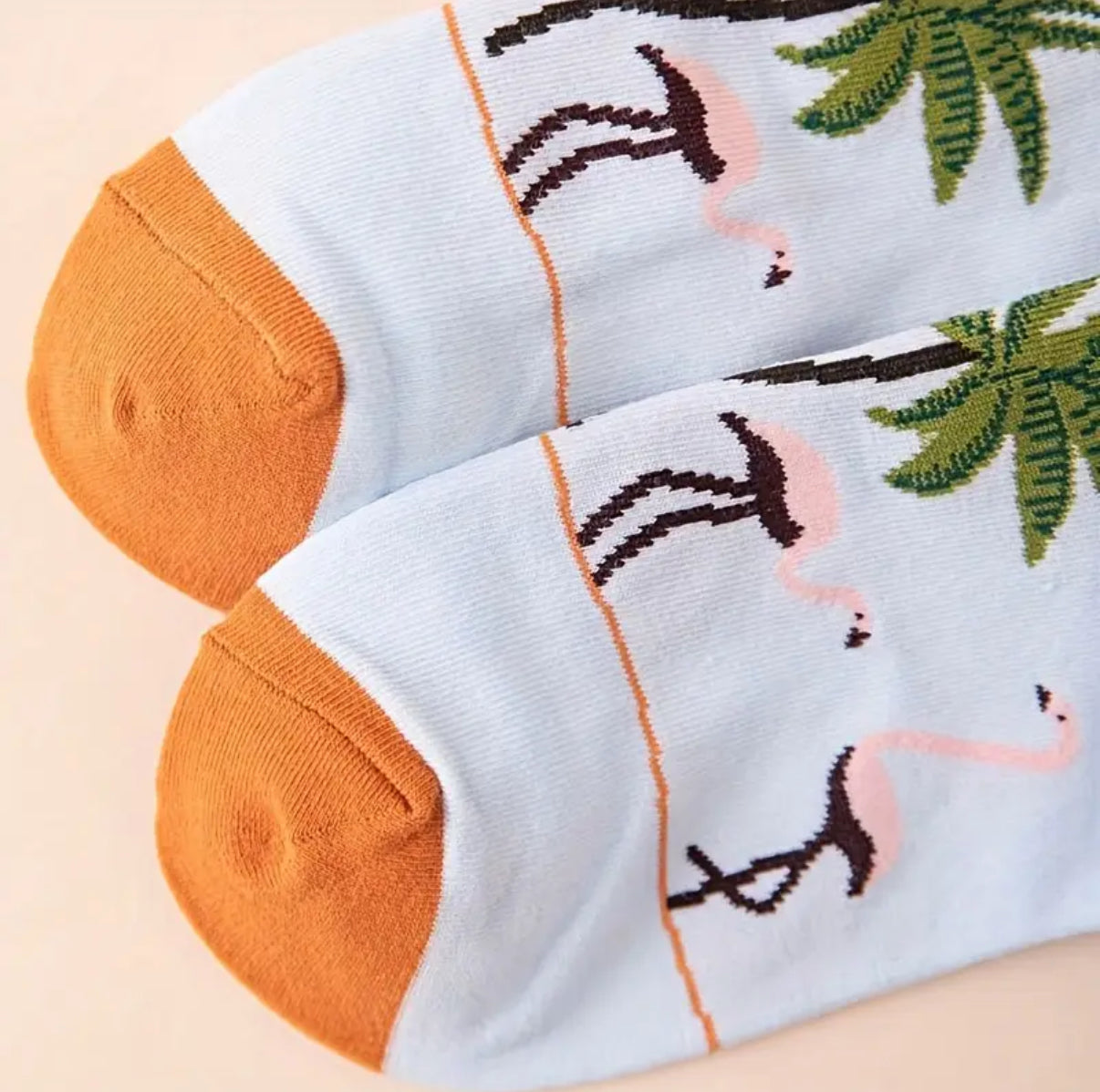 Oggetto regalo di design – chaussettes flamants roses palmiers