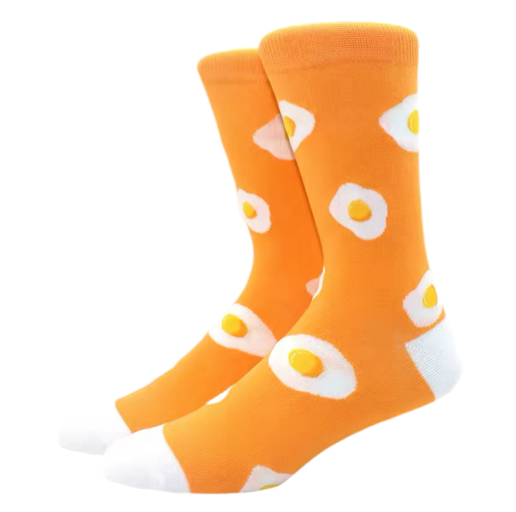 chaussettes oranges oeuf au plat mrcol