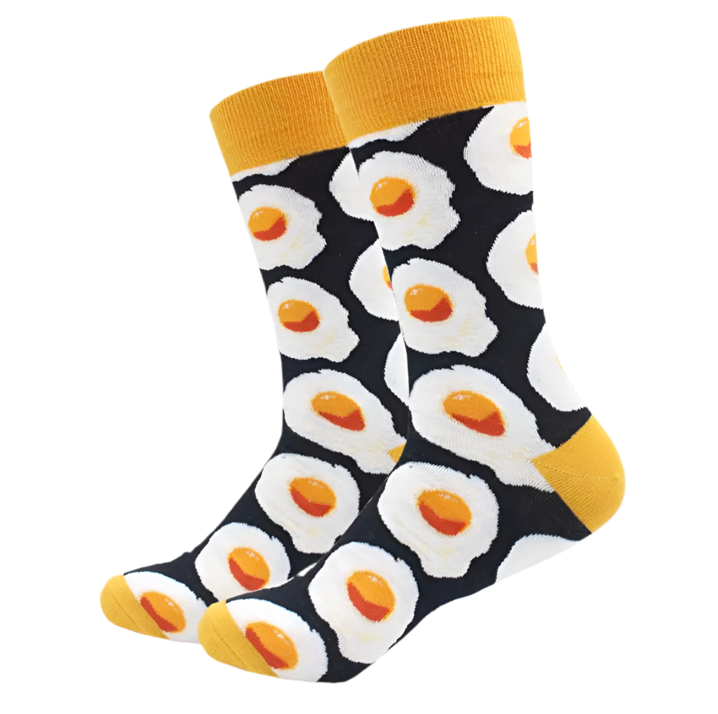 Oggetto regalo di design – chaussettes oeuf au plat noires mrcol