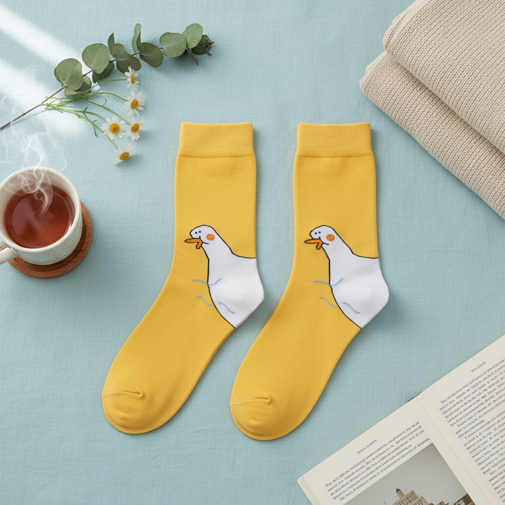 Chaussettes Jaunes Canard Blanc | Design e regali originali