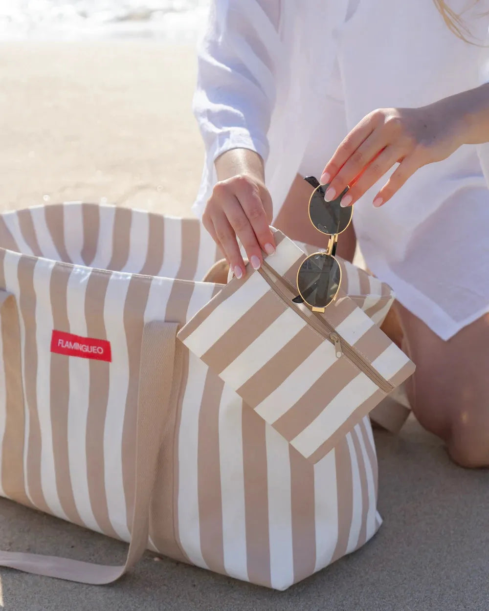 Große Strandtasche mit Reißverschluss – DELMA