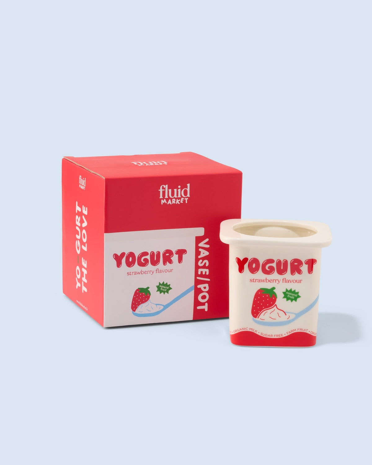 Vase/ Pot Yoghurt Strawberry — Fluid Market, vue 3