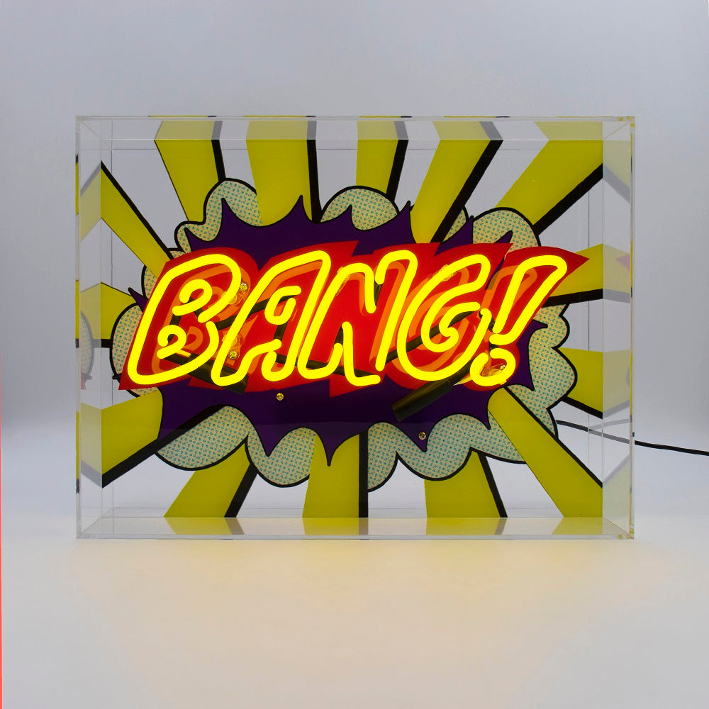 'Bang!' Large Glass Neon Sign