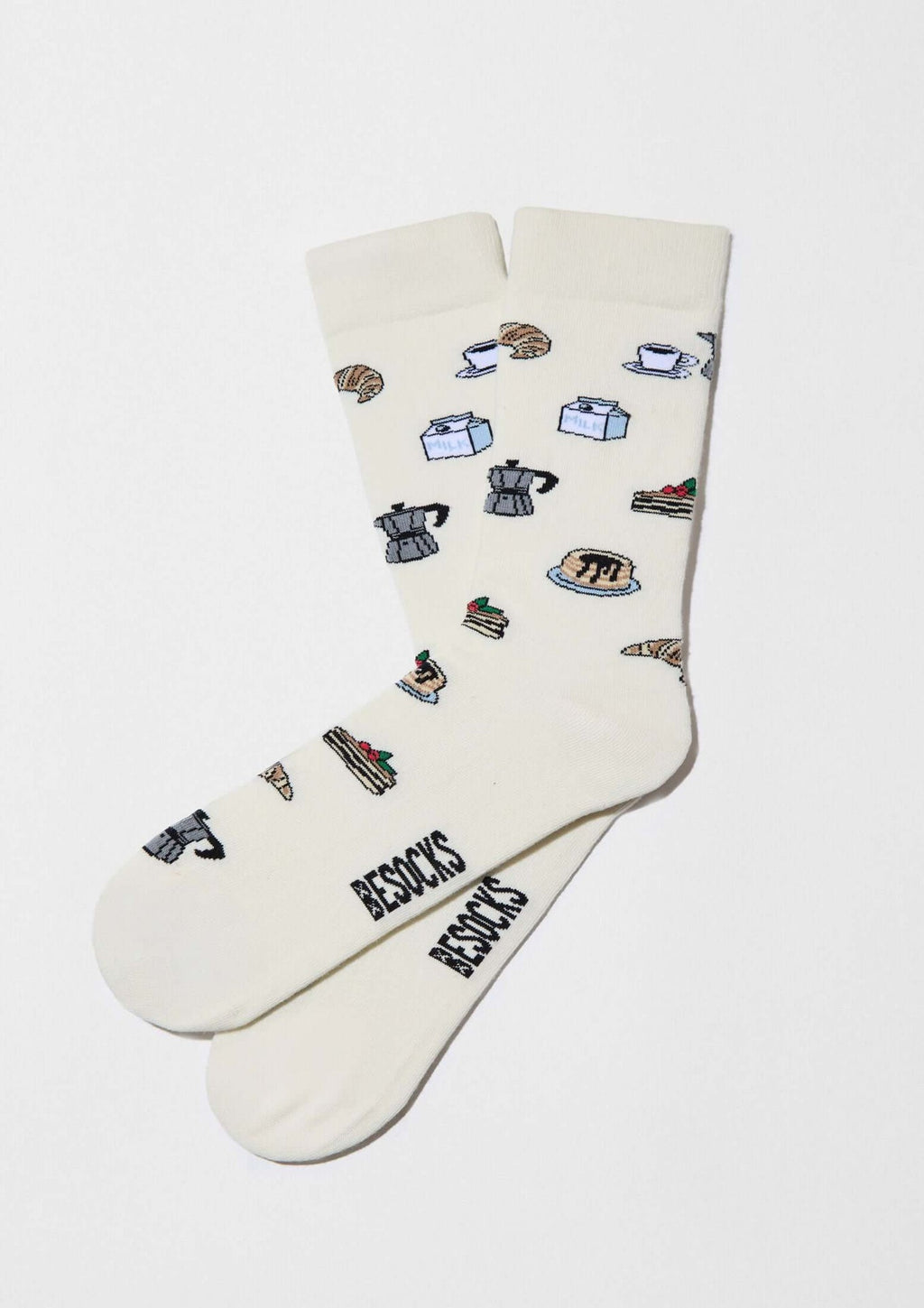 Chaussettes BeSweetBreakfast Blanc Cassé – Besocks