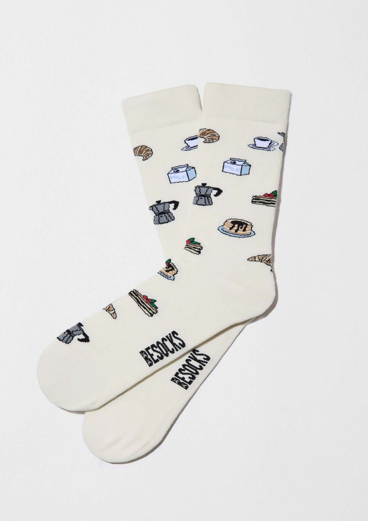 Chaussettes BeSweetBreakfast Blanc Cassé – Besocks