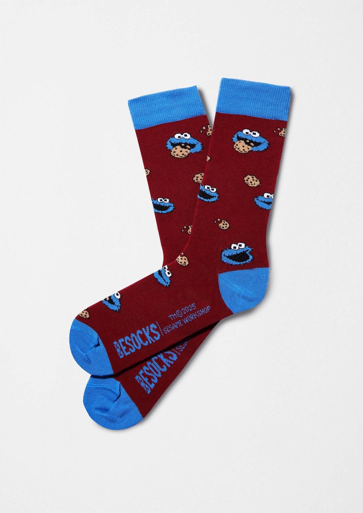 Chaussettes BeSesameStreet Cookie Monster Burgundy – Besocks