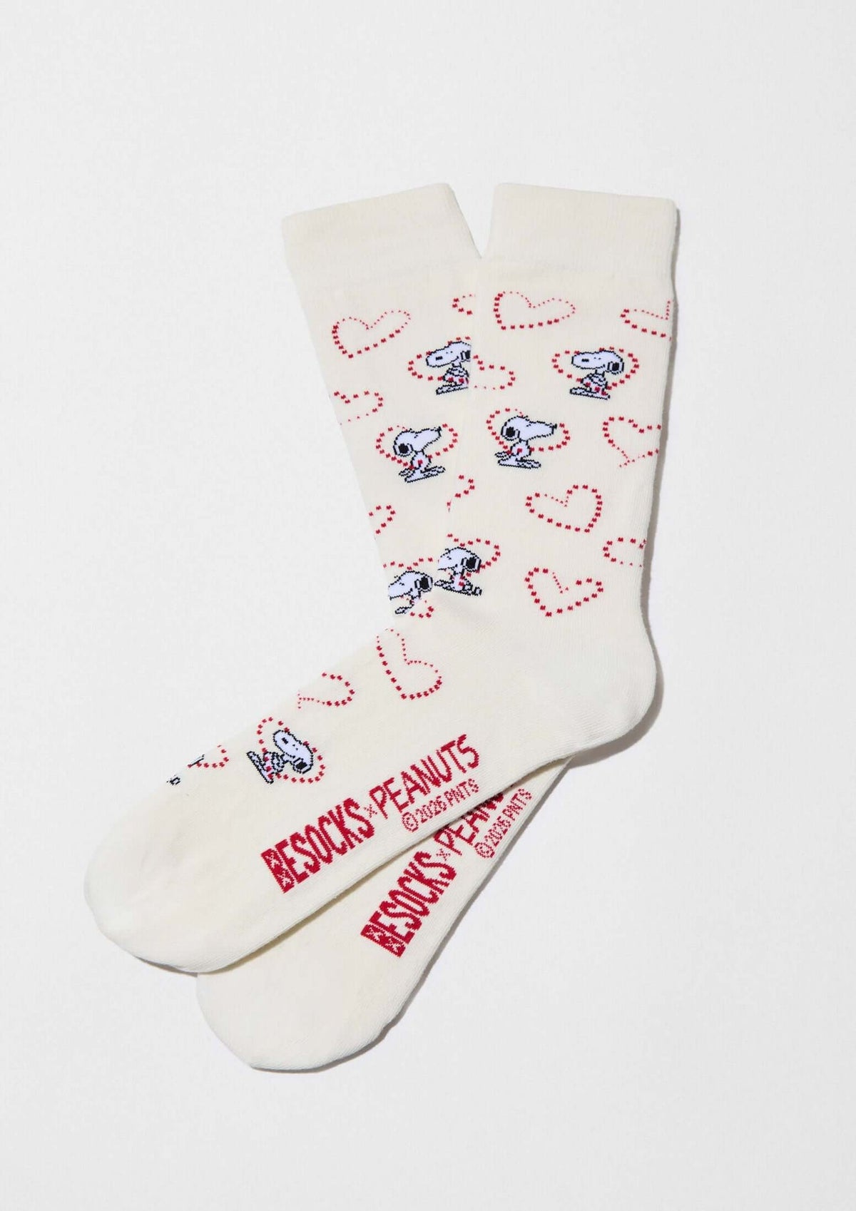 Chaussettes BeSnoopy Heart Blanc Cassé – Besocks