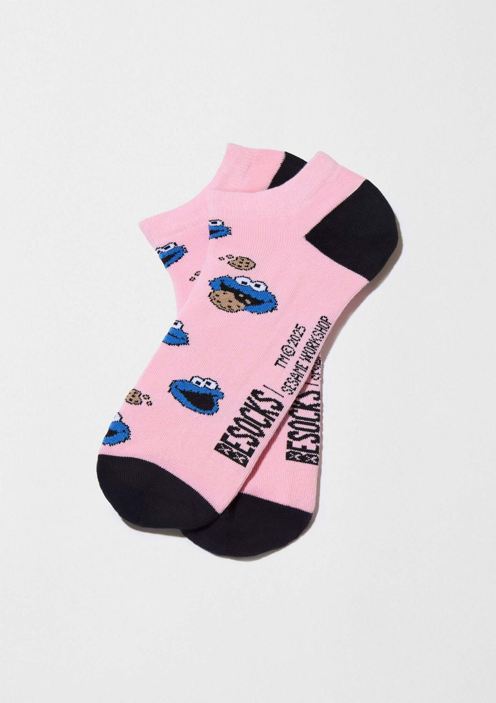 Chaussettes BeSesameStreet Cookie Monster Pink Ankle – Besocks
