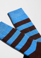Rayas anchas en azul y marrón - BESOCKS. Calcetines BeStripes Blue & Brown.