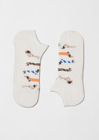 Chaussettes courtes BePets Teckels Blanc Cassé