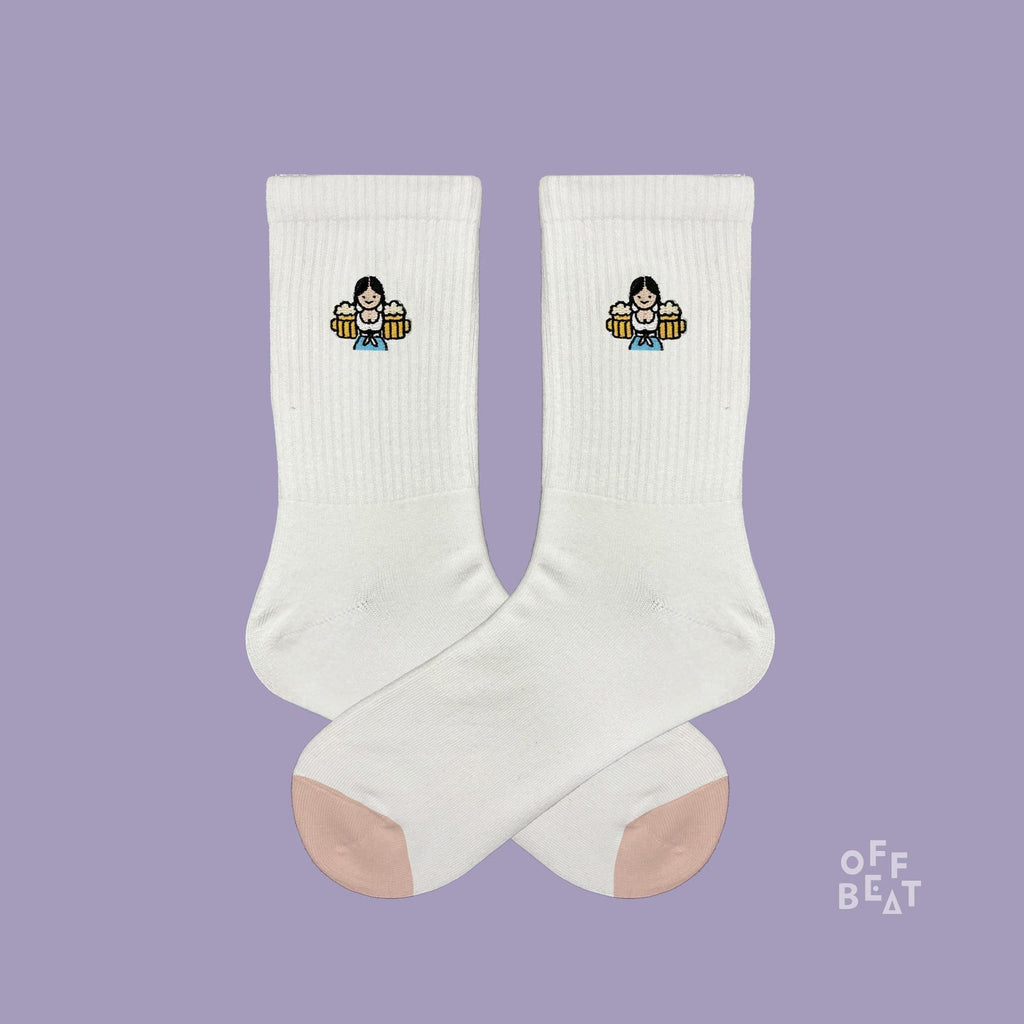 Chaussettes Brodées Wiesn-Kellnerin