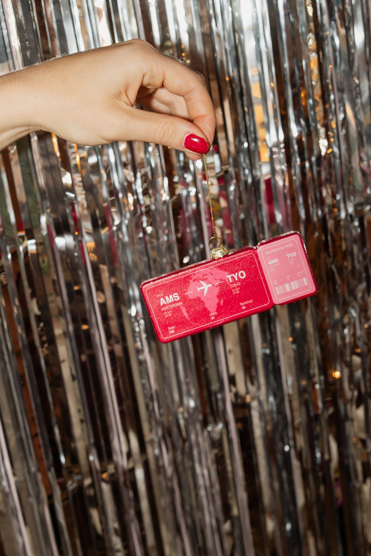 Boule de Noël Boardingpass Amsterdam - Tokio