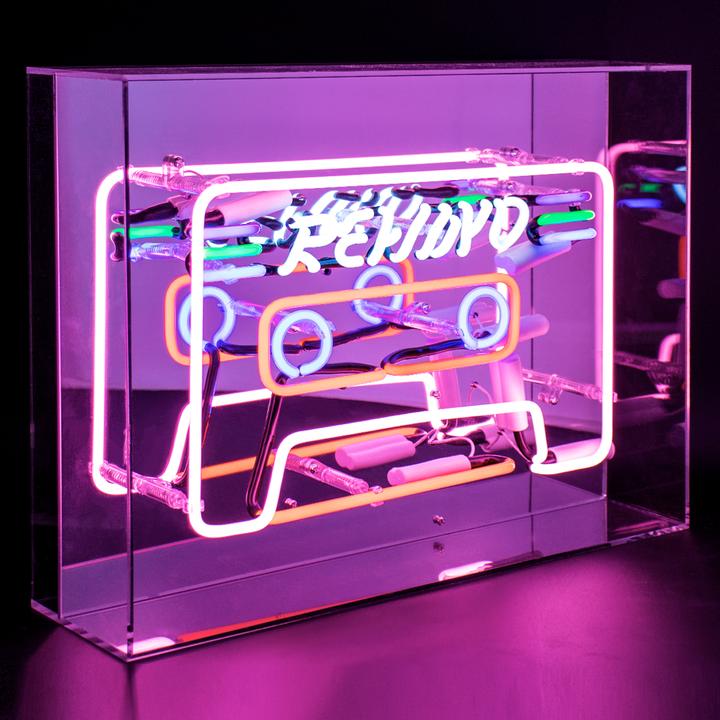 Regalo de diseño – large acrylic box neon cassette 