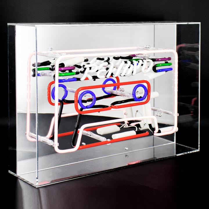 Regalo de diseño – large acrylic box neon cassette 