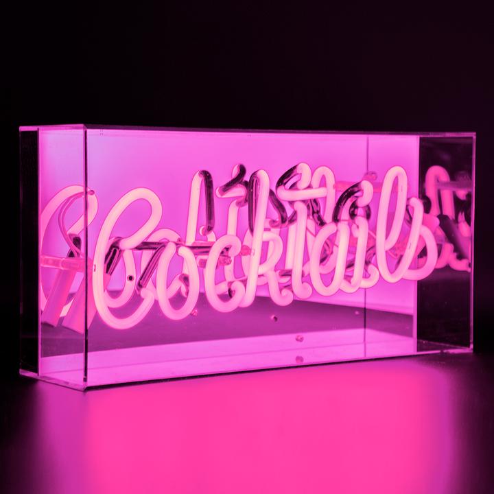acrylic box neon cocktails pink 
