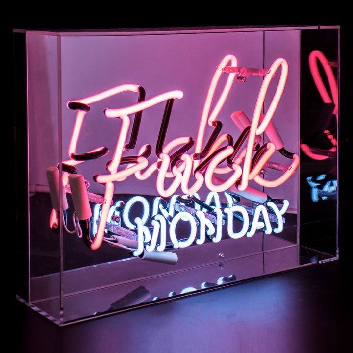Regalo de diseño – large acrylic box neon fck monday pink LACBN FCKM BPK 5060081504298