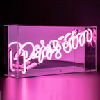 acrylic box neon prosecco pink 