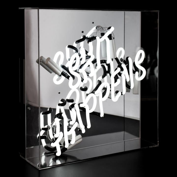 Regalo de diseño – large acrylic box neon shit happens LACBN SH 5060081504304