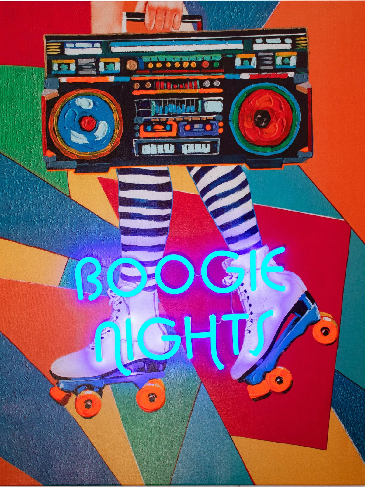 'Boogie Nights' Wall Artwork with LED Neon - STANDARD – Locomocean