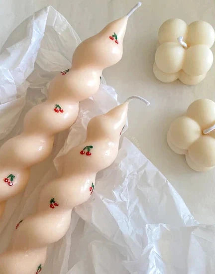 Bougie Torsadée Cerises