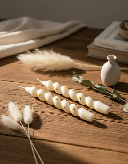 Kierretty pyöreänkukkakynttilä