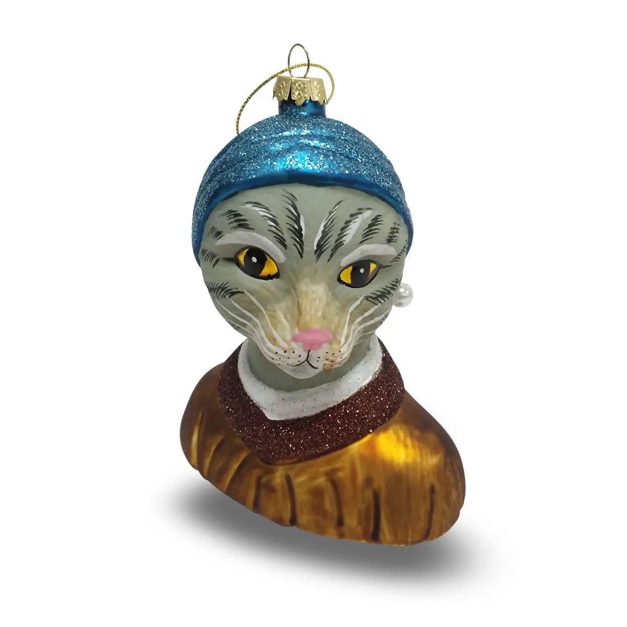 Boule de Noël Jeune Fille à la Perle Chat Tabby